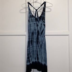 Black Gray Tie Dye Medium Tank Top Dress